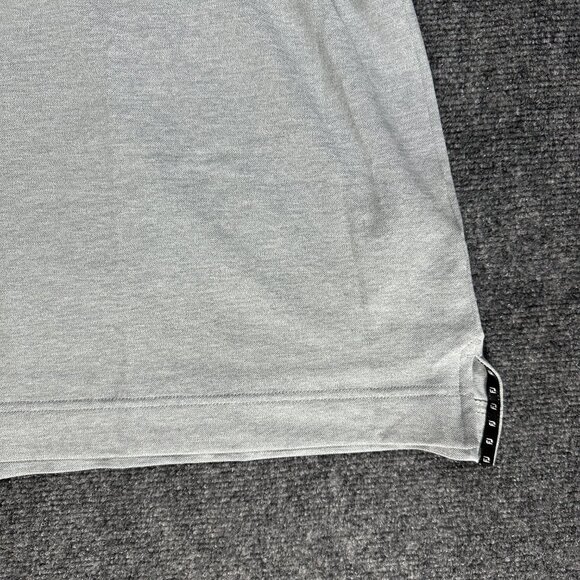 FJ FootJoy Polo Shirt Mens Medium Gray Knit Short Sleeve Logo on Back Split Hem - Picture 2 of 7